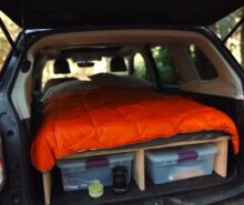 queen size matrress camping in suv